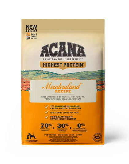 Acana Meadowlands Perro 11,4 kg y 2 kg