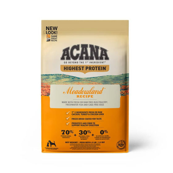 Acana Meadowlands Perro 11,4 kg y 2 kg