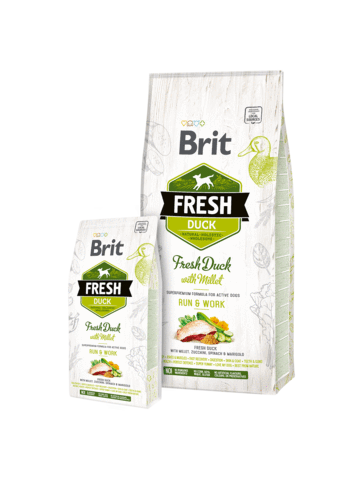 Brit Fresh Duck Active Dogs 12 kg y 2,5 kg