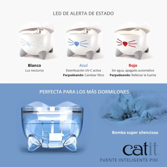 Cat it Pixi Fuente Bebedera Inteligente Con Esterilizador UV-C y Control por app para Gatos 2 lts - Imagen 3