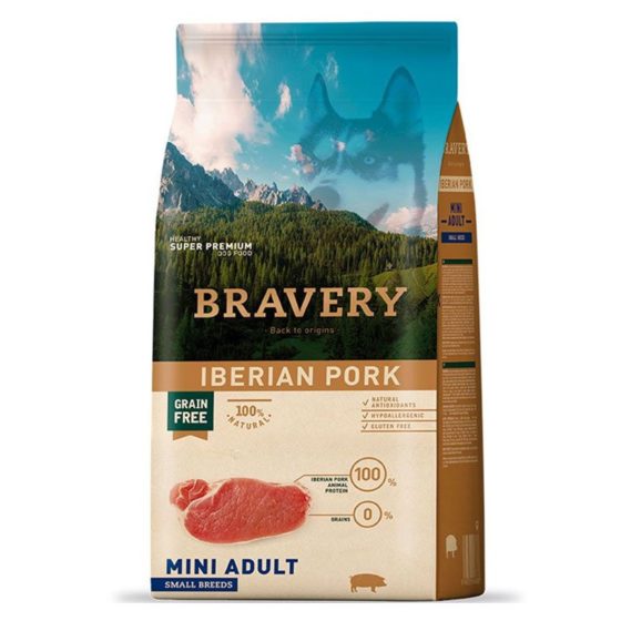 Bravery Mini Adulto Grain Free Iberian Pork 7 kg y 2 kg