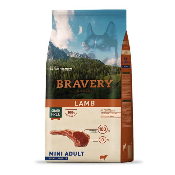 Bravery Mini Adulto Grain Free Lamb 7 kg y 2 kg