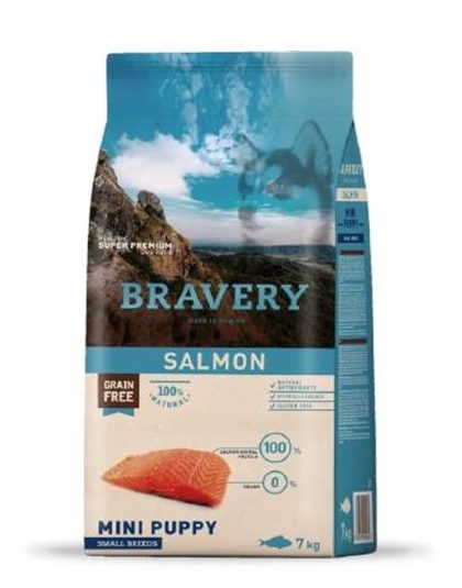 Bravery Mini Puppy Grain Free Salmon 7 kg y 2 kg
