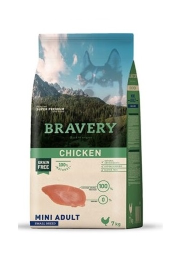 Bravery Mini Adulto Grain Free Pollo 7 kg y 2 kg