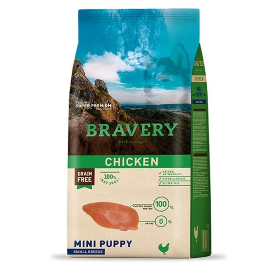 Bravery Mini Puppy Grain Free Pollo 7 kg y 2 kg