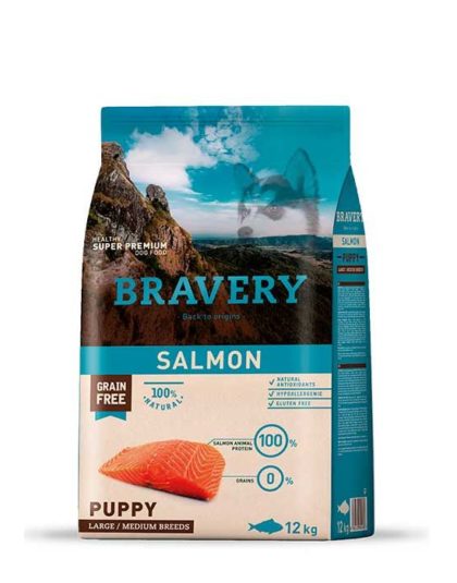 Bravery Puppy Large & Medium Salmon Grain Free 12