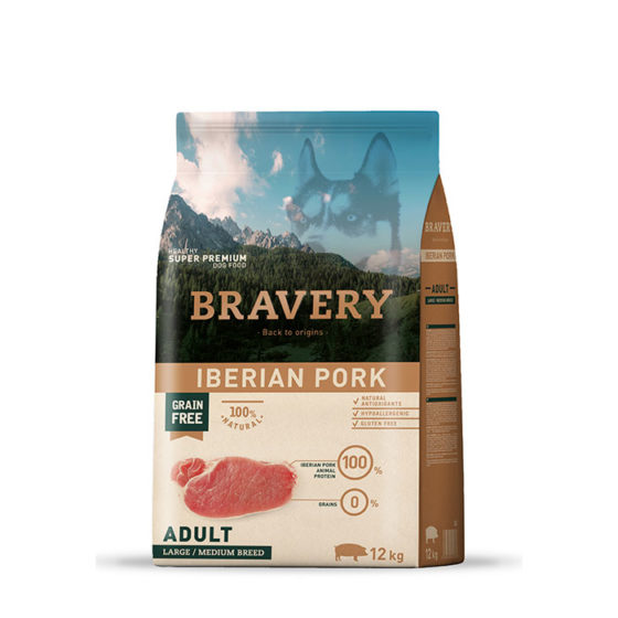 Bravery Adulto Large & Medium Iberian Pork Grain Free 12 kg