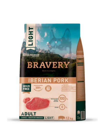 Bravery Adulto Large & Medium Iberian Pork Light Grain Free 12 kg