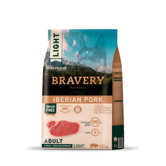 Bravery Adulto Large & Medium Iberian Pork Light Grain Free 12 kg