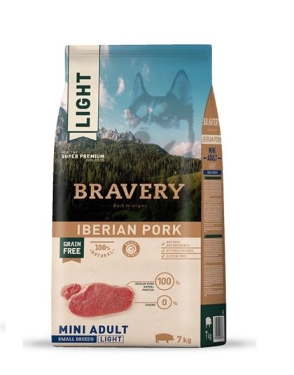 Bravery Mini Adult Grain Free Light Iberian Pork 7 kg y 2 kg