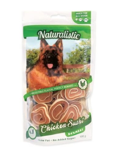 Naturalistic Chicken Sushi Snack para perro