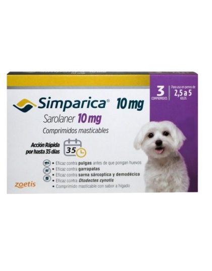 Simparica Comprimidos Antipulgas 2,5 - 5 kg 3 Comp.