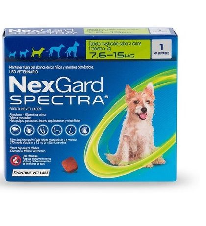 Nexgard Spectra Comprimidos Interno y Externo 7,6 - 15 kg 1 Comp.
