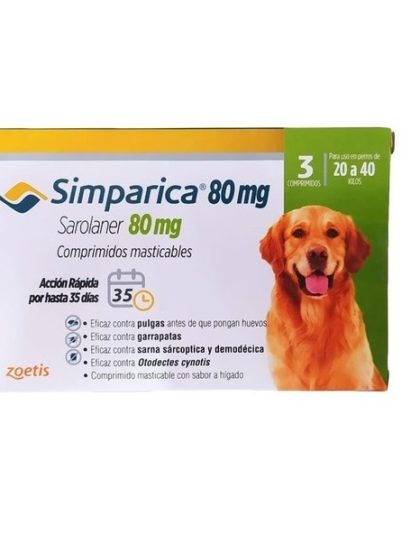 Simparica Comprimidos Antipulgas 20 - 40 kg 3 Comp.