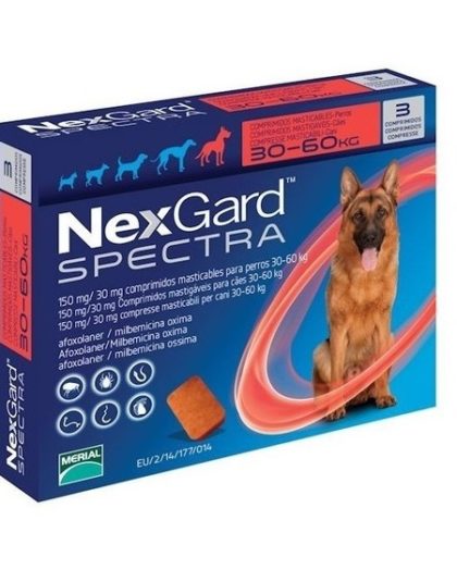 Nexgard Spectra Comprimidos Interno y Externo 30,1 - 60 kg 3 Comp.