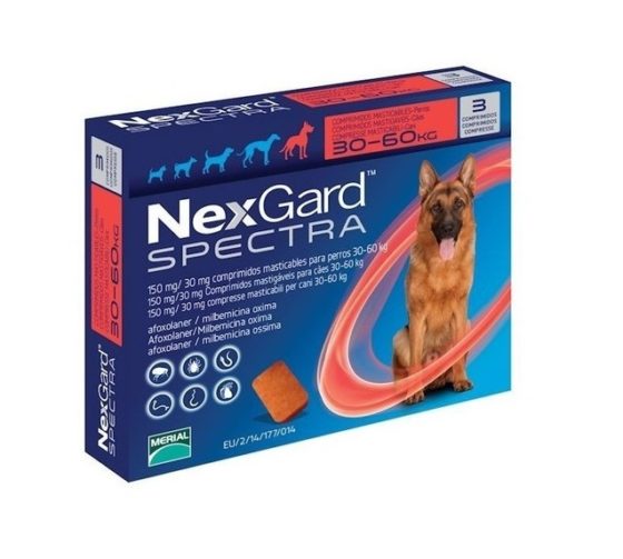Nexgard Spectra Comprimidos Interno y Externo 30,1 - 60 kg 3 Comp.