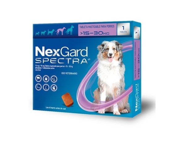 Nexgard Spectra Comprimidos Interno y Externo 15,1 - 30 kg 1 Comp.