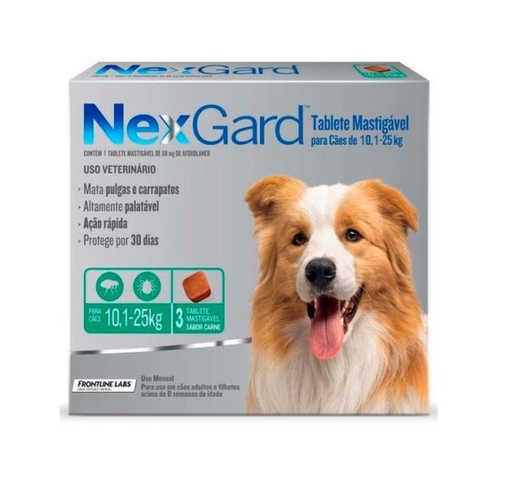 Nexgard Comprimidos Antipulgas 10,1 - 25 kg 3 Comp.