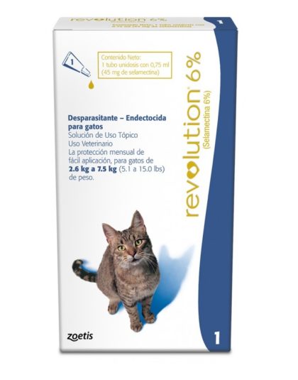 Revolution %6 Pipeta Antiparacitaria Interna y Externa 2,6 - 7,5 kg