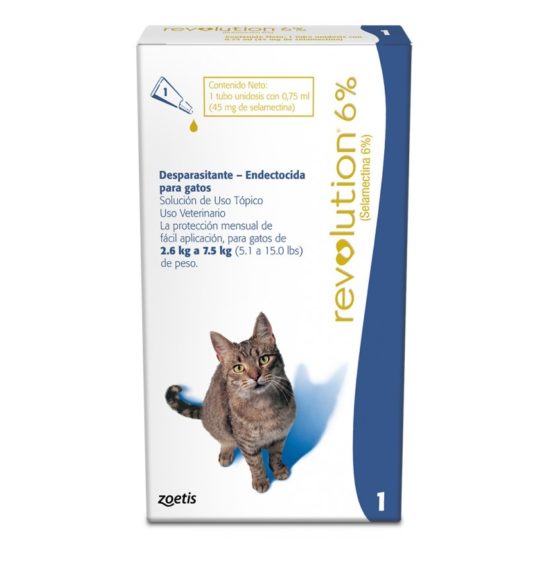 Revolution %6 Pipeta Antiparacitaria Interna y Externa 2,6 - 7,5 kg