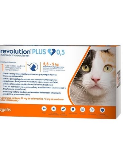 Revolution Plus Pipeta Antiparacitaria Interna y Externa 2,5 - 5 kg