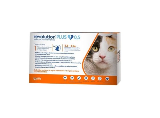 Revolution Plus Pipeta Antiparacitaria Interna y Externa 2,5 - 5 kg