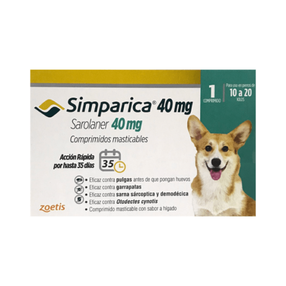 Simparica Comprimidos Antipulgas 10 - 20 kg 1 Comp.