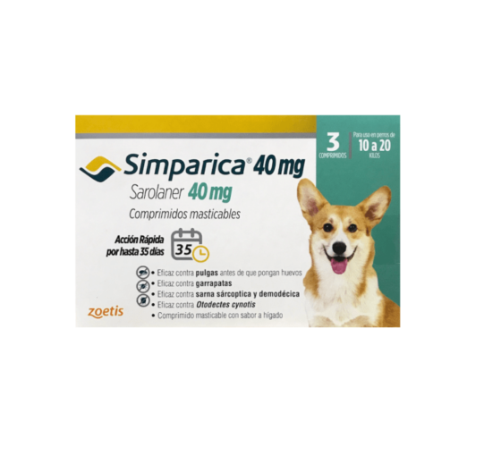 Simparica Comprimidos Antipulgas 10 - 20 kg 3 Comp.