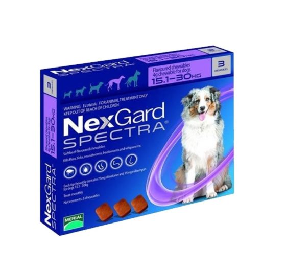 Nexgard Spectra Comprimidos Interno y Externo 15,1 - 30 kg 3 Comp.
