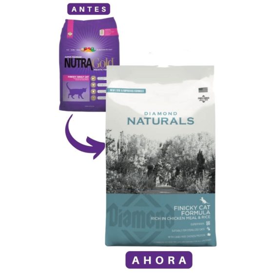 Diamond Naturals Finicky Gato Adult Finicky 7,5 kg y 3 kg (REMPLAZO BOLSA LILA) - Imagen 2