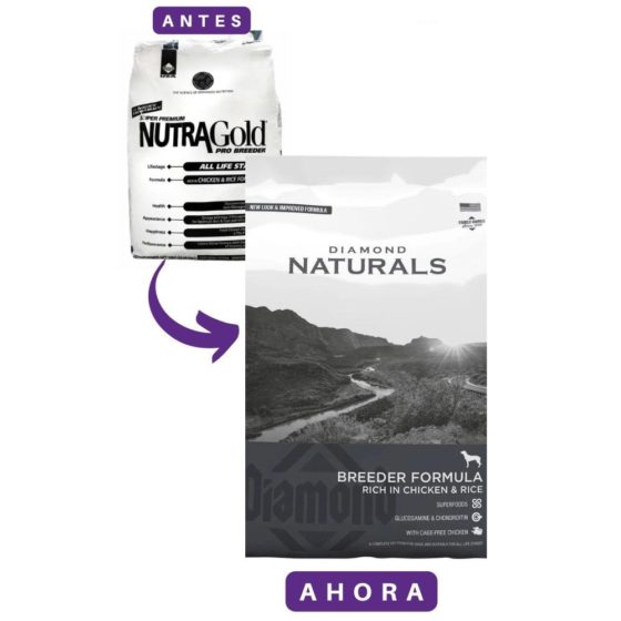 Diamond Naturals Breeder Formula Chicken & Rice 20 kg (REMPLAZO DE BOLSA BLANCA) - Imagen 2