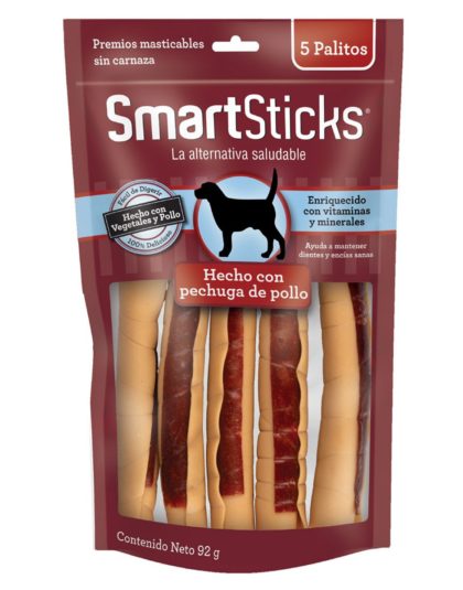 SmartSticks Premios Masticables 5 Palitos Hecho con pechiga de pollo 92 g