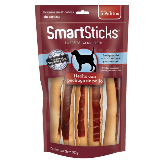 SmartSticks Premios Masticables 5 Palitos Hecho con pechiga de pollo 92 g