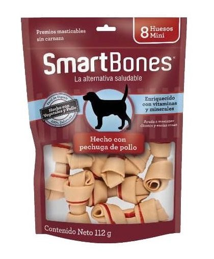 SmartBones Premios Masticables 8 Huesos Mini Hecho Hecho con pechuga de pollo 112 g