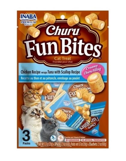 Inaba Churu Fun Bites Chicken With Tuna Scallop 3 Packs