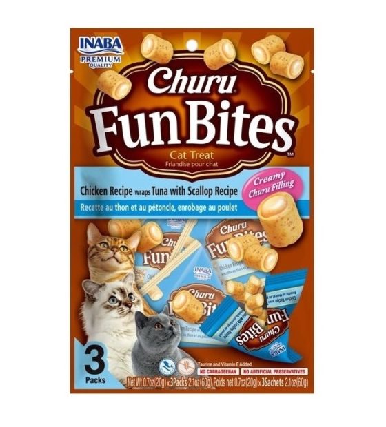 Inaba Churu Fun Bites Chicken With Tuna Scallop 3 Packs
