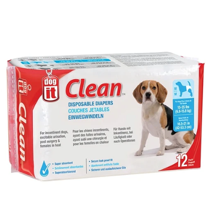 Pañales Desechables Dog It Talla M 6,8-15,8 KG 12UN