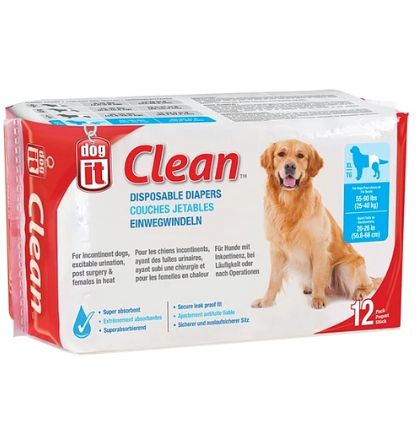 Pañales Desechables Dog It Talla XL 25-40kg 12UN
