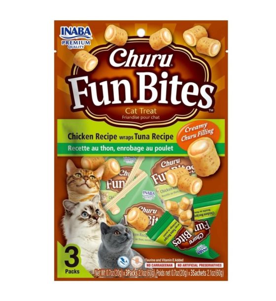 Inaba Churu Fun Bites Chicken Recipe wraps Tuna Recipe 3 Packs