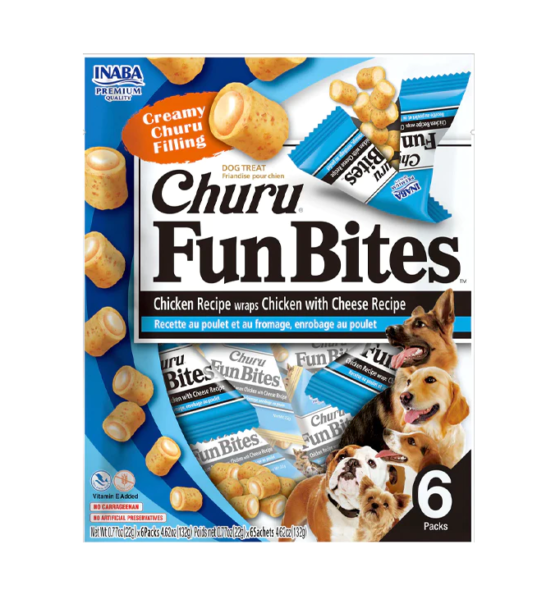 Inaba Churu Fun Bites Chicken Recipe wraps Chicken With Cheese Recipe 6 Pack