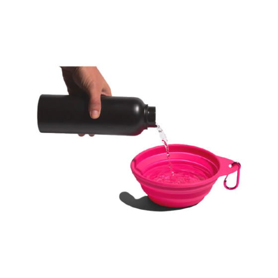 ZeeDog Go Bowl Pink Pórtatil y Retráctil 200 ml y 2 Litros - Imagen 3