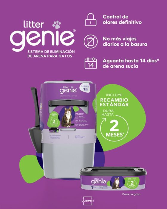 Litter Genie Pail Desing Plus Basurero para Arena Sanitaria - Imagen 2