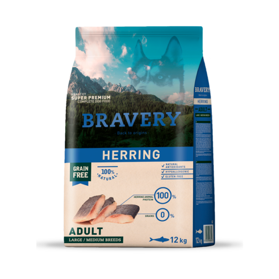 Bravery Adulto Large & Medium Herring 12kg