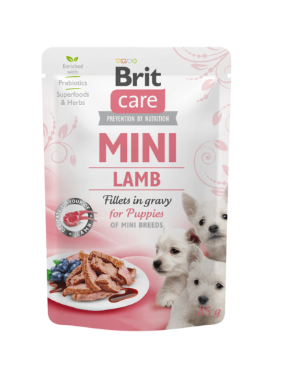 Brit Care Mini Pouches Puppy Cordero 85g