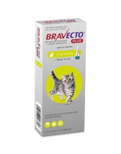 Bravecto Plus Gato 1,2 a 2,8kg