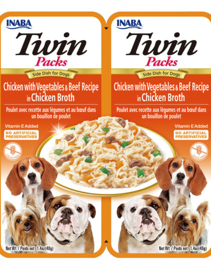 Dog Twin Packs Chicken with Vegetables and Beef 2un