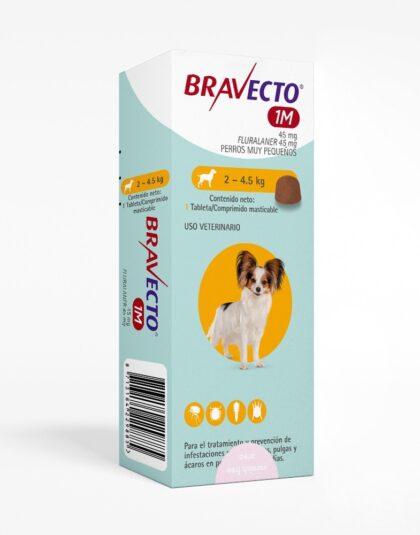Bravecto 1 mes 45 Mg (2 - 4.5 Kg)