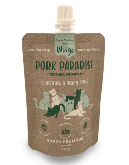 Winga Pork Paradise Snack para Gatos 60gr