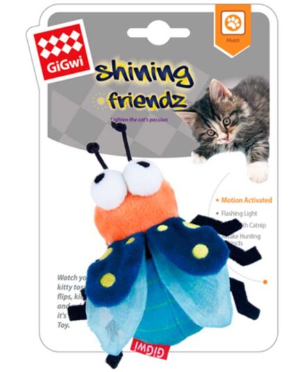 Gigwi Juguete para gatos Shining Friendz con Led y Catnip Luciernaga