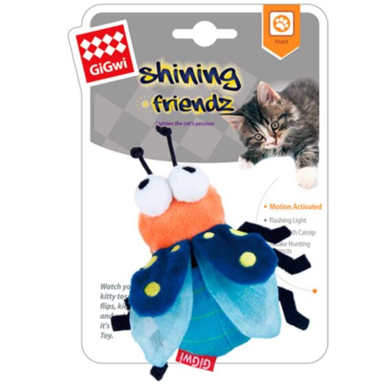 Gigwi Juguete para gatos Shining Friendz con Led y Catnip Luciernaga